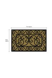 JVL Woven Coir Tuffscrape Doormat 45x75cm Scroll in Natural - Size: 45 cm x 75 cm - thumbnail 5
