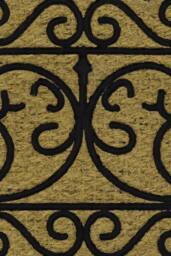 JVL Woven Coir Tuffscrape Doormat 45x75cm Scroll in Natural - Size: 45 cm x 75 cm - thumbnail 3