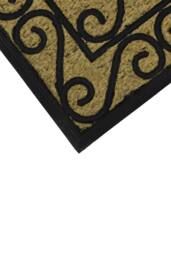 JVL Woven Coir Tuffscrape Doormat 45x75cm Scroll in Natural - Size: 45 cm x 75 cm - thumbnail 4