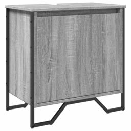 Berkfield Home Bathroom Sink Cabinet Grey Sonoma 60x35x60 cm Engineered Wood - Size: 60 x 35 x 60 cm - thumbnail 2