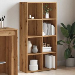 Berkfield Home Book Cabinet Artisan Oak 66x30x130 cm Engineered Wood in Brown - Size: 66 x 30 x 130 cm - thumbnail 4