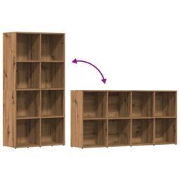 Berkfield Home Book Cabinet Artisan Oak 66x30x130 cm Engineered Wood in Brown - Size: 66 x 30 x 130 cm - thumbnail 8