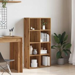 Berkfield Home Book Cabinet Artisan Oak 66x30x130 cm Engineered Wood in Brown - Size: 66 x 30 x 130 cm - thumbnail 3