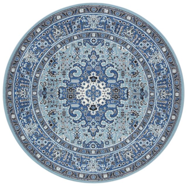 THE RUGS Skazar Isfahan Oriental Rug Polypropylene Vintage Design Jute Backing in Blue - Size: 80 cm x 150 cm - image 1