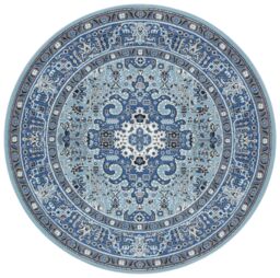 THE RUGS Skazar Isfahan Oriental Rug Polypropylene Vintage Design Jute Backing in Blue - Size: 80 cm x 150 cm - thumbnail 1