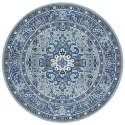 THE RUGS Skazar Isfahan Oriental Rug Polypropylene Vintage Design Jute Backing in Blue - Size: 80 cm x 150 cm - thumbnail 4