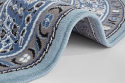 THE RUGS Skazar Isfahan Oriental Rug Polypropylene Vintage Design Jute Backing in Blue - Size: 80 cm x 150 cm - thumbnail 2