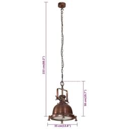 Berkfield Home Pendant Lighting 35x35x153 cm¬†Aluminium in Copper - Size: 35 x 35 x 153 cm - thumbnail 9
