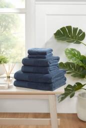 Rapport Home Eden Weave 6 Piece Cotton Towel Set Luxury Soft Dry Absorbent in Blue - thumbnail 1