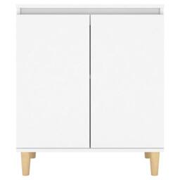 Berkfield Home Sideboard with Solid Wood Legs White 60x35x70 cm Engineered Wood - Size: 60 x 35 x 70 cm - thumbnail 5