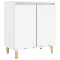 Berkfield Home Sideboard with Solid Wood Legs White 60x35x70 cm Engineered Wood - Size: 60 x 35 x 70 cm - thumbnail 1