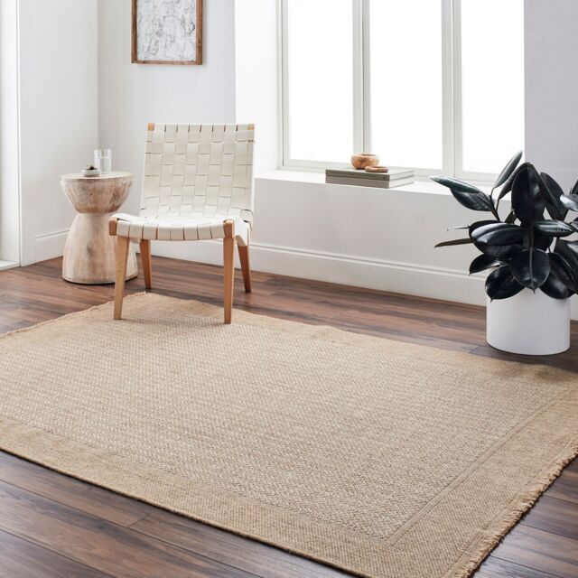 Livabliss Mirage-Cottage Tan Beige Fringe Jute-Look In- & Outdoor Rug - Size: 160 cm x 215 cm - image 1