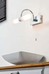 BHS Lighting Cygna Bathroom Wall Light in Silver - thumbnail 4