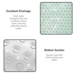 Showerdrape Medina Anti Slip PVC Bath Mat 69cm x 36cm - 2 Set in Green - Size: 69 cm x 36 cm - thumbnail 2