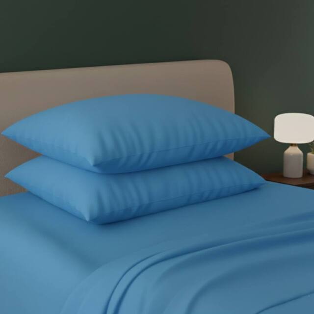 Snug City Flannelette Pillowcases Soft Brushed Pillow Covers Warmth & Comfort in Blue - image 1