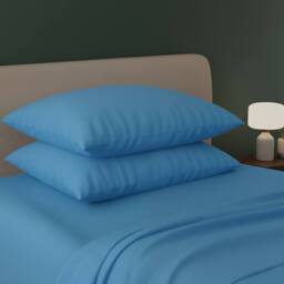 Snug City Flannelette Pillowcases Soft Brushed Pillow Covers Warmth & Comfort in Blue - thumbnail 1