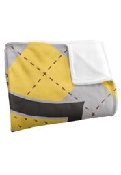 Warner Brothers Harry Potter Hufflepuff Plaid Sigil Blanket 152 x 127 cm in White - thumbnail 3