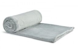 New Edge Blinds Plush Collection Flannel Fleece Super Soft Throw in Grey - Size: 127 cm x 152 cm - thumbnail 1