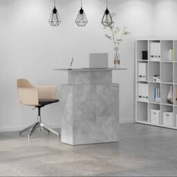 Berkfield Home Reception Desk Concrete Grey 100x40x104 cm Engineered Wood - Size: 100 x 40 x 104 cm - thumbnail 3