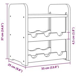 Berkfield Home Beautiful Wine Rack with Top Board 33x25x37 cm Solid Wood Pine in Light Tan - Size: 33 x 25 x 37 cm - thumbnail 9