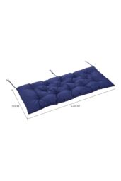 Garden Sanctuary 120cm W x 50cm D Navy Blue Outdoor Waterproof Sunproof Bench Cushion - Size: 120 cm W x 50 cm D - thumbnail 2
