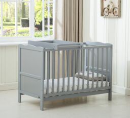 MCC Direct CozyCubs Wooden Baby Cot Bed With Top Changer Orlando in Grey - Size: 1 Pack - thumbnail 2