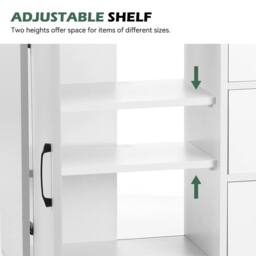 VOGREX Bathroom Under Sink Storage Cabinet Basin Shelf Unit in White - thumbnail 3
