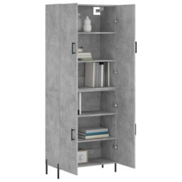 Berkfield Home Highboard Concrete Grey 69.5x34x180 cm Engineered Wood - thumbnail 3