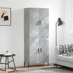Berkfield Home Highboard Concrete Grey 69.5x34x180 cm Engineered Wood - thumbnail 1