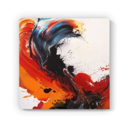 "Warren Reed - Designer Fiery Waves: Abstract Motion Canvas - Size: W16"" x H16""" - thumbnail 2