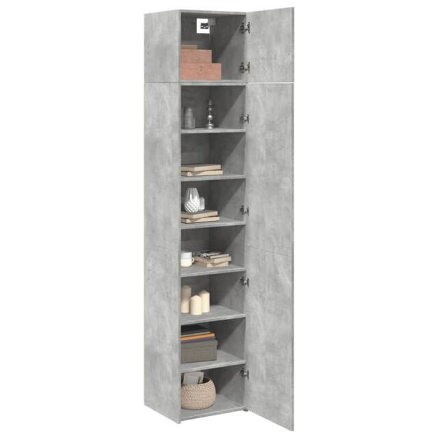 Berkfield Home Slim Storage Cabinet Concrete Grey 45x42.5x225 cm Engineered Wood - image 1