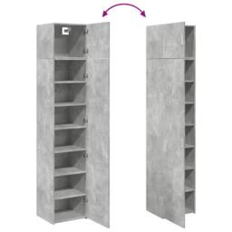 Berkfield Home Slim Storage Cabinet Concrete Grey 45x42.5x225 cm Engineered Wood - thumbnail 9