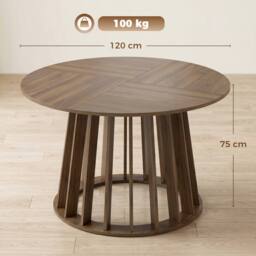 HOMCOM Modern Dining Table for 4-6 People 120 cm Light Walnut - thumbnail 3