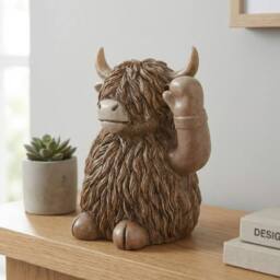 Garden Greatness Waving Happy Highland Cow Ornament - Size: 1 Pack - thumbnail 2