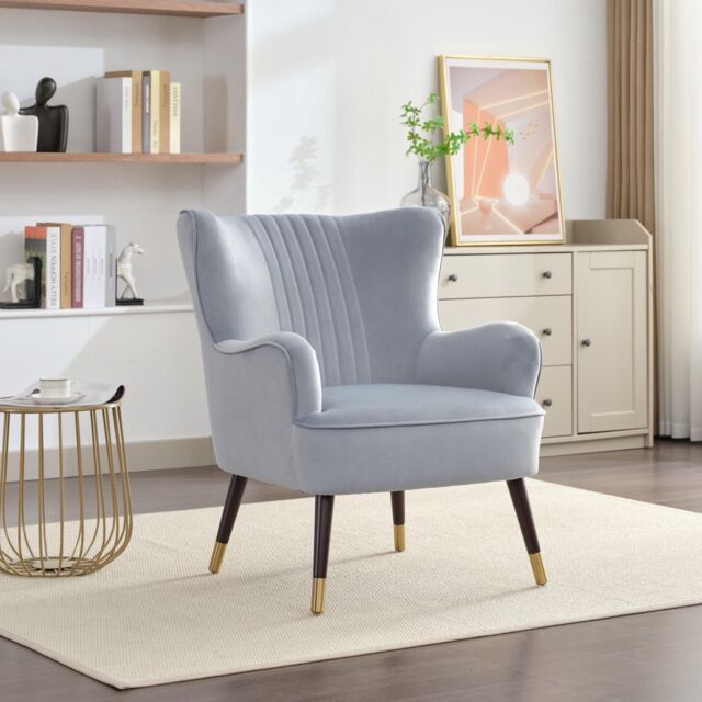 Artemis Home Madison Velvet Fabric Accent Chair in Light Blue - image 1