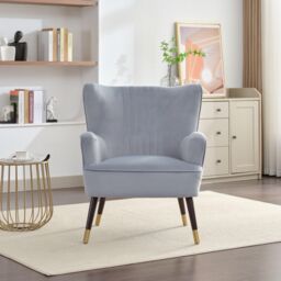 Artemis Home Madison Velvet Fabric Accent Chair in Light Blue - thumbnail 2