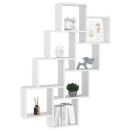 Berkfield Home Wall Cube Shelf White 90x15x119 cm Engineered Wood - Size: 90 x 15 x 119 cm - thumbnail 1
