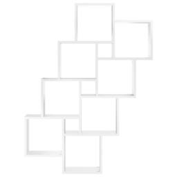 Berkfield Home Wall Cube Shelf White 90x15x119 cm Engineered Wood - Size: 90 x 15 x 119 cm - thumbnail 4