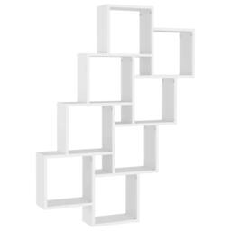 Berkfield Home Wall Cube Shelf White 90x15x119 cm Engineered Wood - Size: 90 x 15 x 119 cm - thumbnail 3