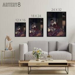 "Artery8 A Maid Asleep Portrait Painting Vermeer Vintage Framed Canvas Wall Art - Size: W12"" x H16""" - thumbnail 4