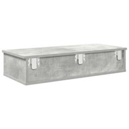 Berkfield Home Wall Shelf with Drawers Concrete Grey 80x31x17 cm Engineered Wood - Size: 80 x 31 x 17 cm - thumbnail 6