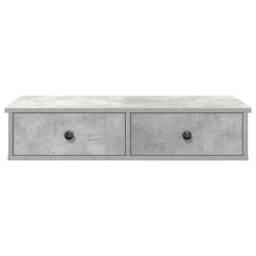 Berkfield Home Wall Shelf with Drawers Concrete Grey 80x31x17 cm Engineered Wood - Size: 80 x 31 x 17 cm - thumbnail 4