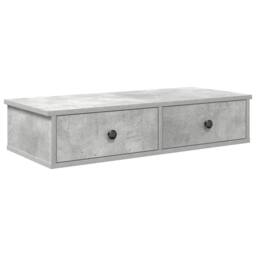 Berkfield Home Wall Shelf with Drawers Concrete Grey 80x31x17 cm Engineered Wood - Size: 80 x 31 x 17 cm - thumbnail 2