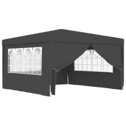 Berkfield Home Professional Party Tent with Side Walls 4x4 m Anthracite 90 g/m? in Black - thumbnail 2