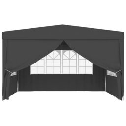 Berkfield Home Professional Party Tent with Side Walls 4x4 m Anthracite 90 g/m? in Black - thumbnail 3