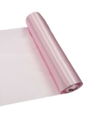 Neel Blue 20cm x 29cm Solid Satin Roll Large Fabric for Chair Sash Wedding Bouquet Décor Drapery in Baby Pink - Size: 20 cm x 29 cm - thumbnail 2