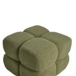 Wyld and Coco Boucle Square Pouffe 60x60cm Green - Size: 60x60 cm - thumbnail 5