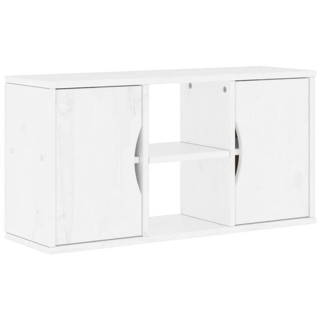 Berkfield Home TV Cabinet ODDA White 79x24x40 cm Solid Wood Pine - Size: 79 x 24 x 40 cm - image 1