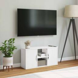 Berkfield Home TV Cabinet ODDA White 79x24x40 cm Solid Wood Pine - Size: 79 x 24 x 40 cm - thumbnail 3