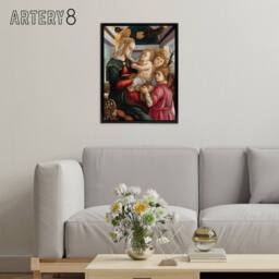 "Artery8 Madonna & Child with Angels Botticelli Framed Canvas Wall Art - Size: W12"" x H16""" - thumbnail 3